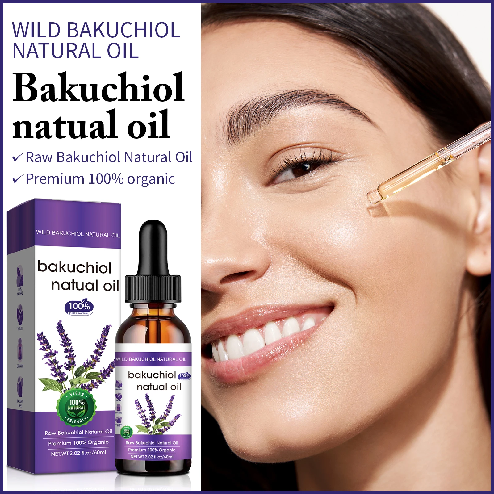 Bakuchiol Retinol Alternative - Olio Viso Botanico Anti-Età 60ml -